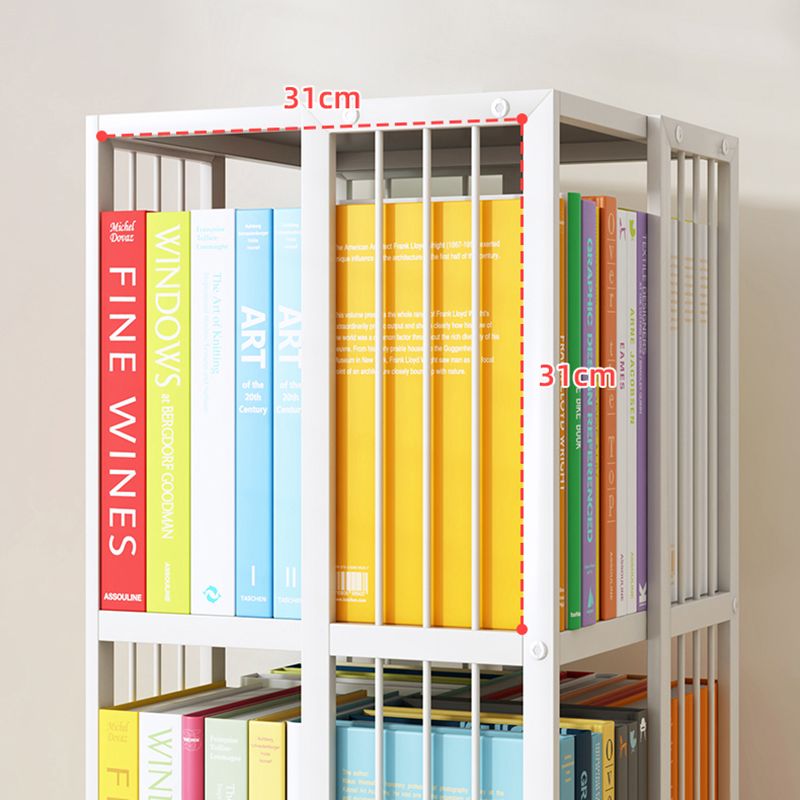 Modern Metal Bookshelf Pure White Standard Vertical Closed Back Bookcase