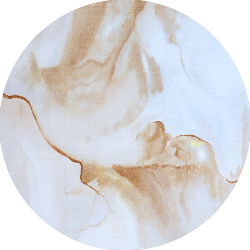 Modern Round Carpet Abstract Pattern Creative Area Rug Polyester Stain Resistant Rug for Living Room