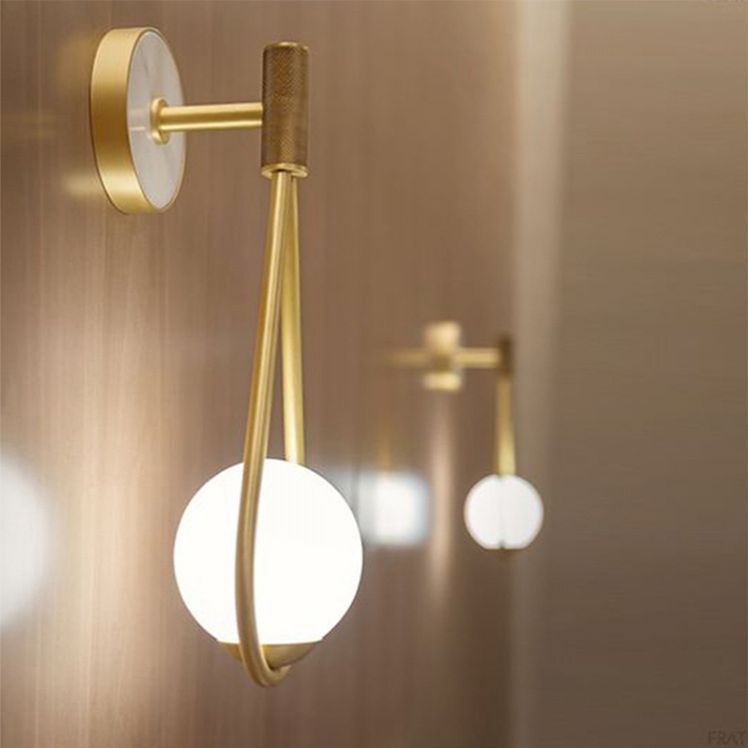 Modern Simplicity Droplet Wall Light Sconce Milk Glass Wall Light Fixtures for Bedroom