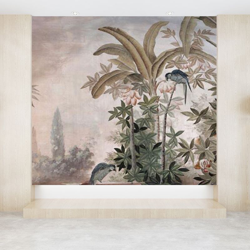 Water Resistant Botanical Mural Decal Tropical Non-Woven Wall Decor, Custom Printed