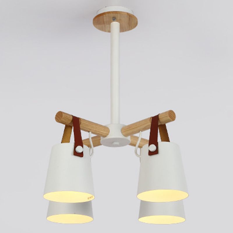 Luz de colgante de madera en el estilo nórdico moderno de hierro forjado Candelier para sala de estar para sala de estar