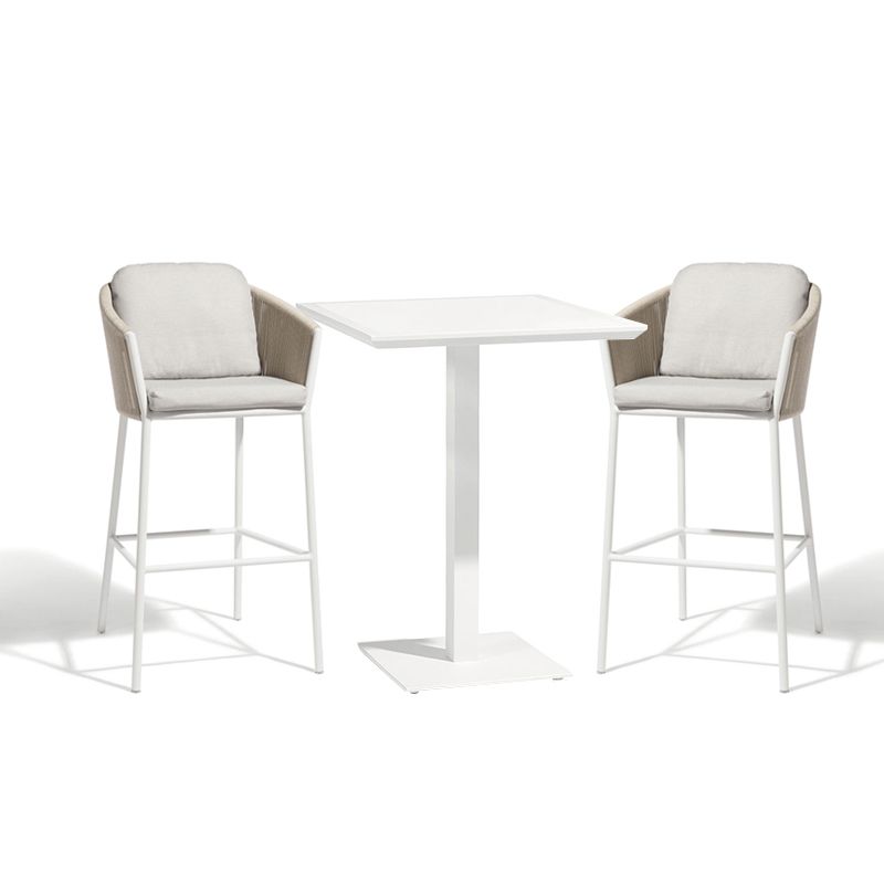 Matte Finish Stone Top Bar Table Set 1/3 Pcs Modern Style Bar Set