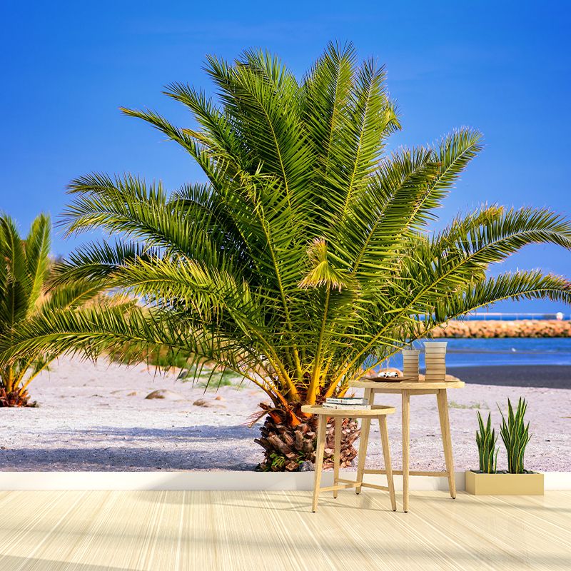 Horizontal Photography Palm Tree Mural Environment Friendly Wallpaper for Room