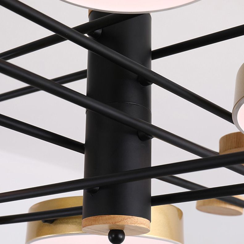 Modern Style Cylinder Ceiling Suspended Lighting Metal Multi Lights Pendant Lamp