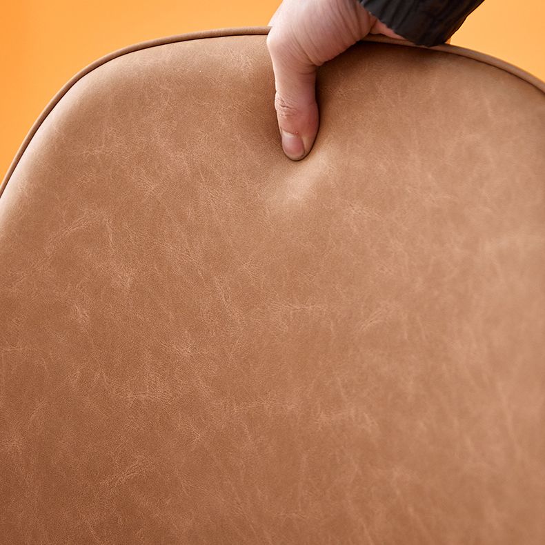 Industrial Metal Dining Room Chair PU Leather Armless Chairs for Home Use (Set of 4)