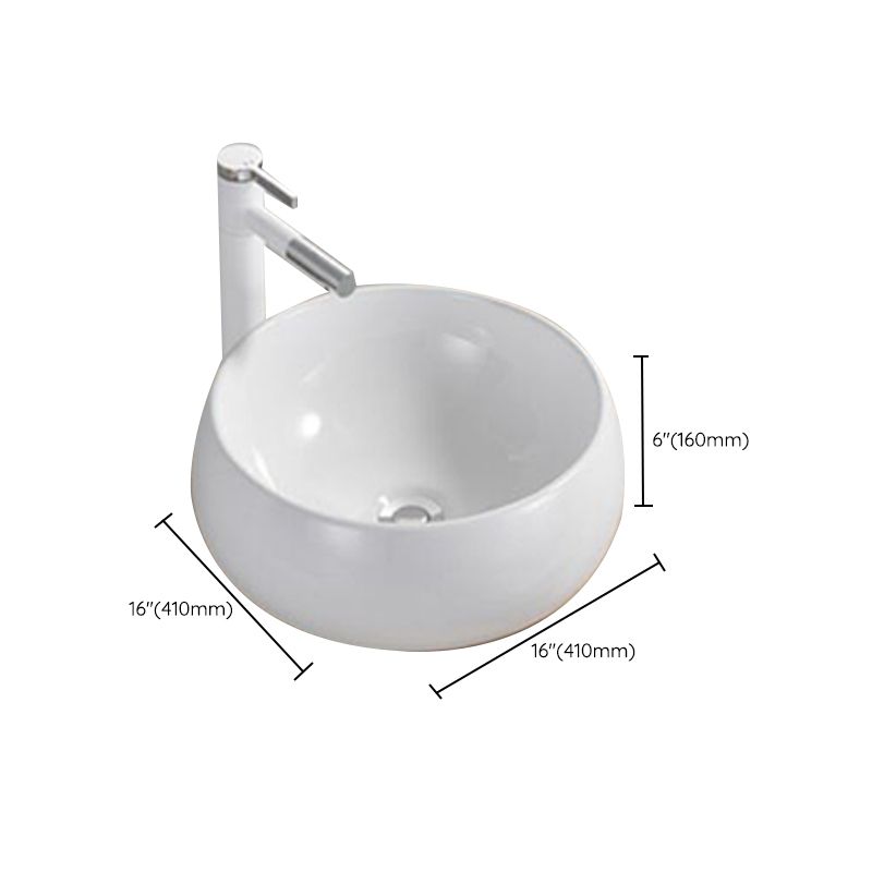 Modern Wash Stand Porcelain Rectangular with Drain Assembly and Pop-Up Drain Vessel Sink