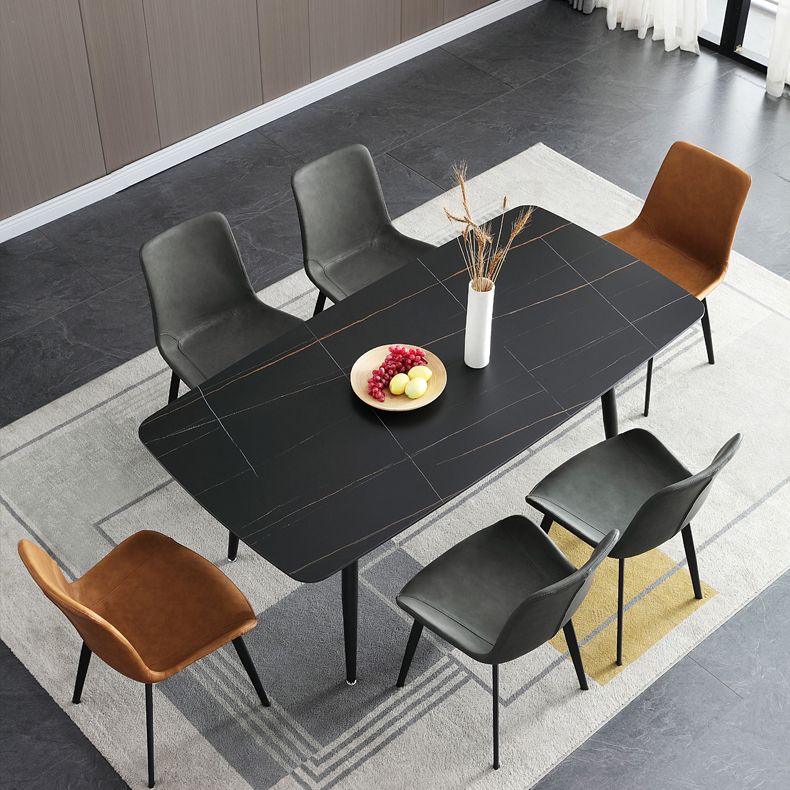 Scandinavian Metal Dining Chairs Dining Room Solid Back Armless Chairs