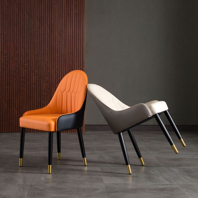 Chaises de salle à manger de style glamour nordique, chaise d'appoint avec accoudoirs en métal pour cuisine (Ensemble de 2)
