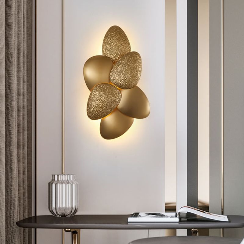 Acier inoxydable squama mural moderne 3/6 lumières Gold Sconce Lightture pour chambre à coucher
