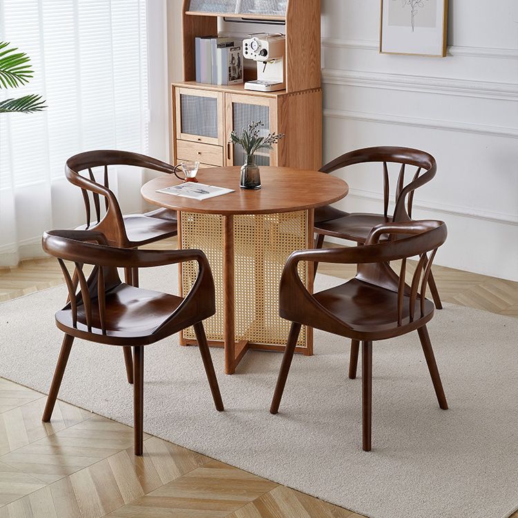 Modern Indoor Dining Arm Chair Solid Wood Windsor Back Arm Chair