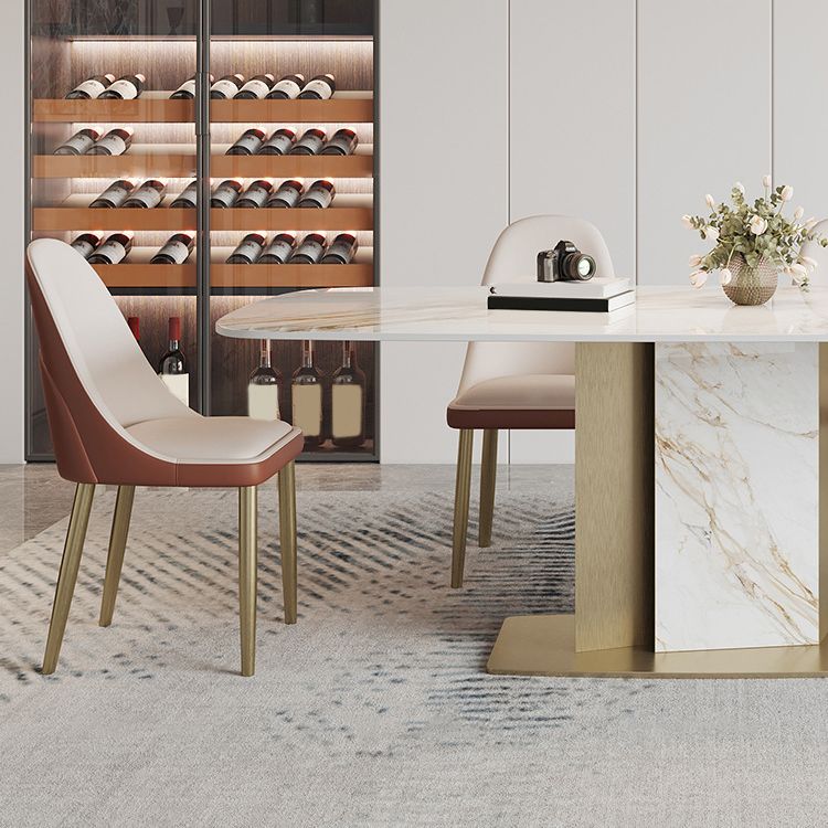 Luxurious Sintered Stone Top Dining Set Rectangle 1/4/5/7 Pieces Dinette Table Set