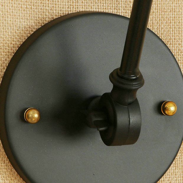 1 Bulb Flared Wall Mounted Light Fixture Vintage Style Brass Clear Glass Lighting with Arm