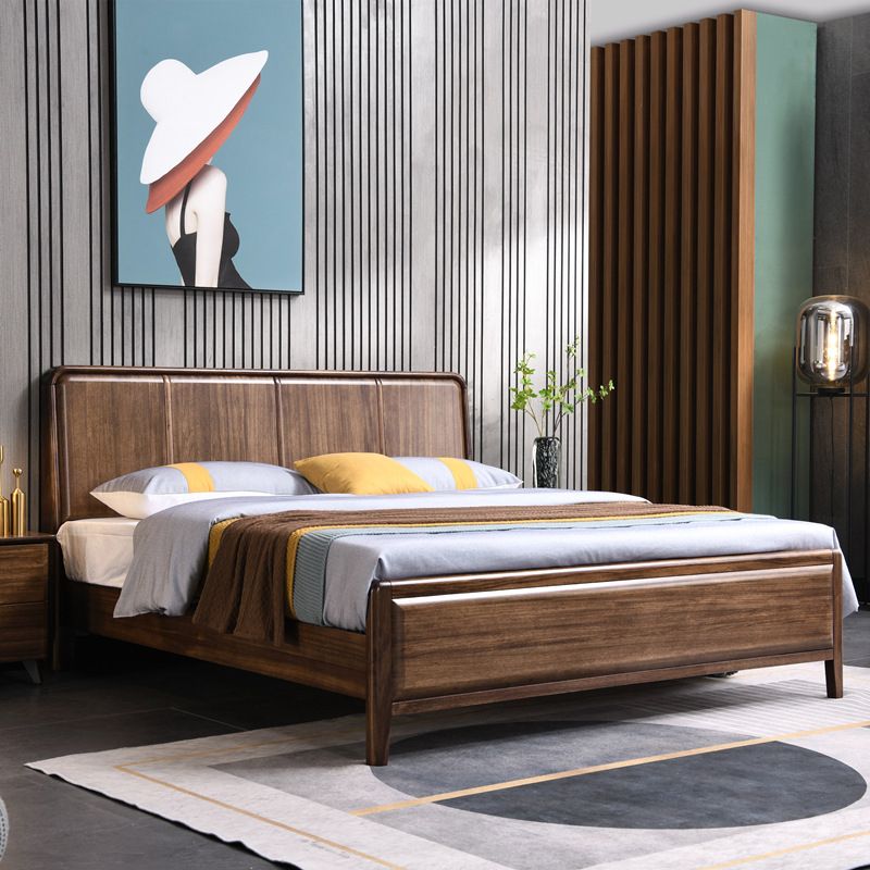 84.65 inch Wide Traditional Bed Frame Wooden Bed with Headboard