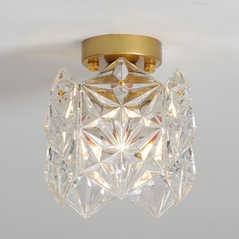 Modern Flush Mount Light Simple Flush Mount Ceiling Light Fixture with Glass Shade