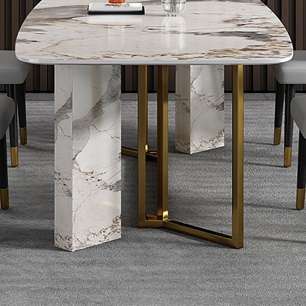 Rectangle Dining Site Table Traditional Luxury Stainless Steel Dinette Table
