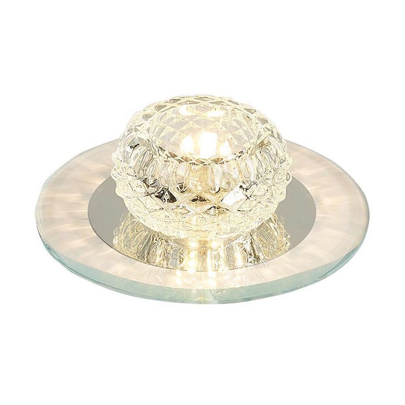 Bud Flush Ceiling Light Contemporary Crystal Corridor LED Flush Mount Lighting Fixture in Clear