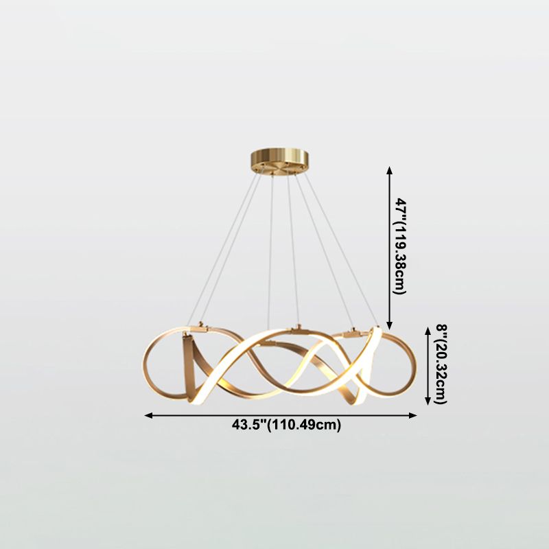 Contemporary Chandeliers Seamless Curves Hanging Pendant Lights with Acrylic Shade