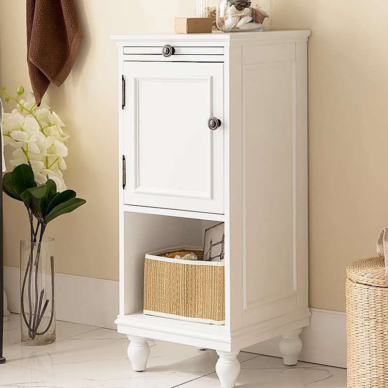 15.7" W 1 - Door Accent Cabinet in Rubberwood with Open Storage