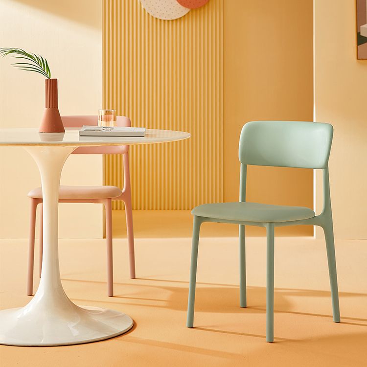 Modern Armless Dining Chairs Plastic Open Back Dining Chairs for Dining Room
