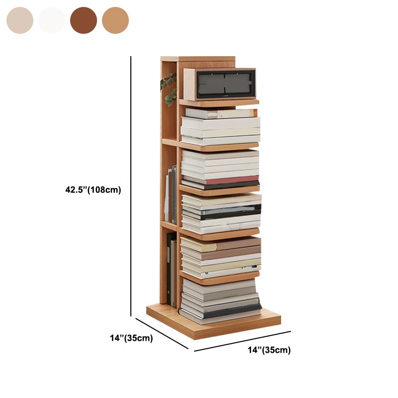 Modern Geometric Book Shelf with Rectangular Shelves Wood Bookcase