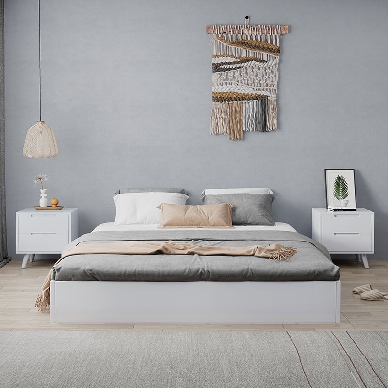 Mid-Century Solid Wood Modern Platform Bed Solid Color Platform Bed Frame