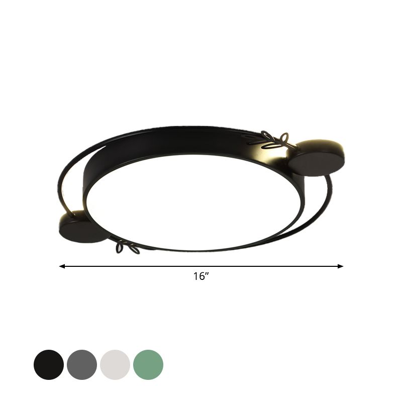 Illuminazione da incasso rotonda Minimalismo metallizzato Lampada da soffitto a LED nera/bianca/grigia con decorazione ad anello