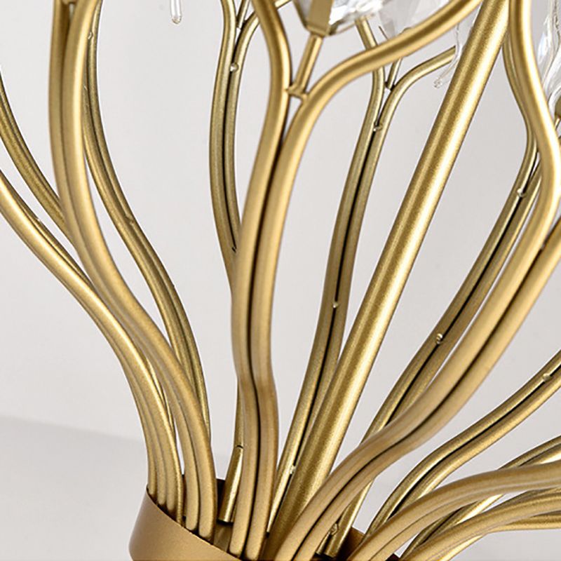 Modern Lantern Metal Pendant Light 4/5 Light Chandelier Light in Black/Brass with Faceted Crystal Accent