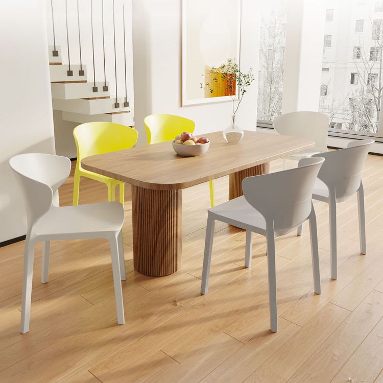 Contemporary Indoor Plastic Wingback Stackable Armless Dining Side Chair
