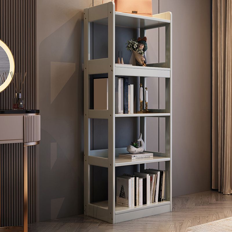 Modern Wooden Bookcase Etagere Open Back Bookshelf with Rectangular Shelves