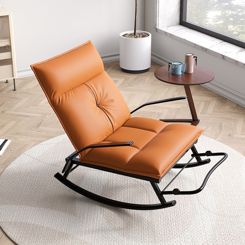 Modern Rocker Chair Metal Frame Doll Cotton Cushion Spindle Rocker Chair for Living Room