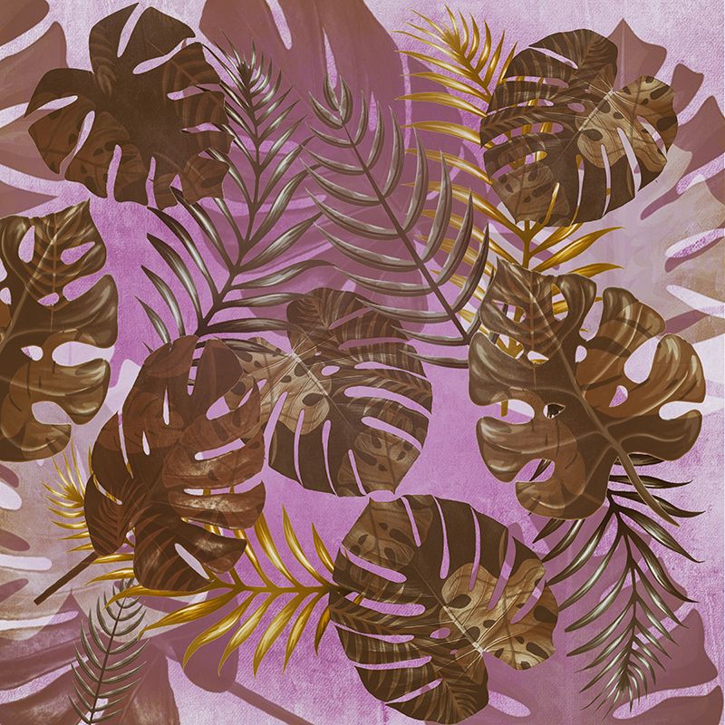 Tropical Plants Stain Resistant Mural Washable Wallpaper Sitting Room Wall Mural