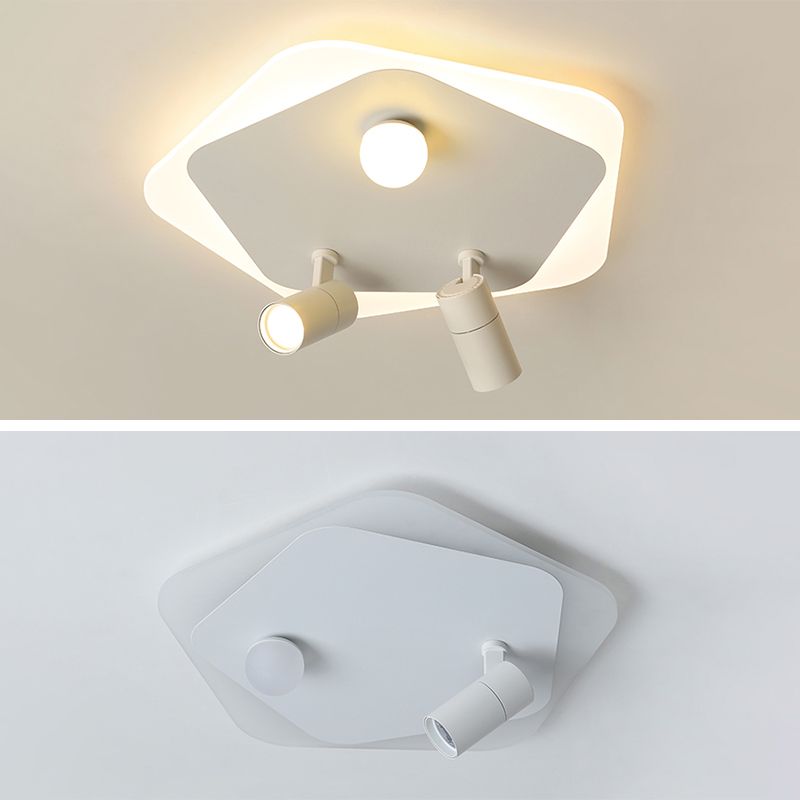 Lampe plate géométrique nouveau style moderne fer LED lampe plate avec 2 spots