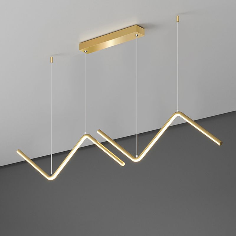 Geometric Lines Design Minimalism Island Light 35.5" Wide Nordic Style LED Suspension Lamp for Dining Room