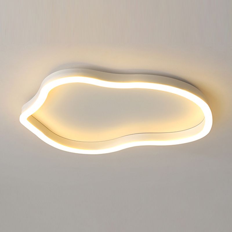 Plafonnier encastré en métal de forme unique, style moderne, éclairage encastré à 1 lumière en blanc