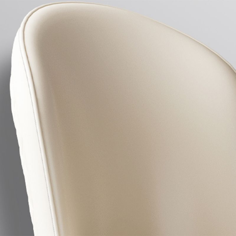 Dining Room Glam Parsons Chair Metal Legs Faux Leather Upholstered Chair