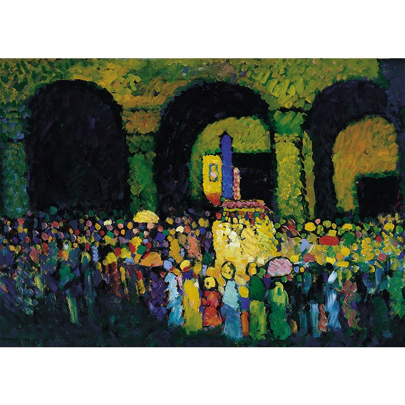 Multicolored Artistic Wall Mural Whole Kandinsky Figure Drawing Wall Covering for Home