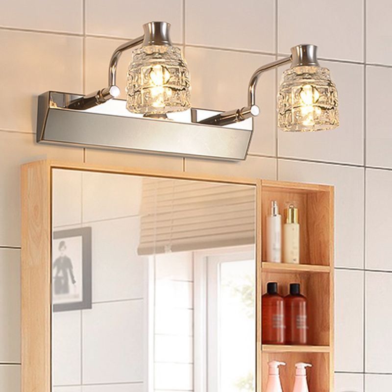 Geometric Vanity Wall Sconce Modern Style Crystal Multi Lights Bathroom Vanity Light