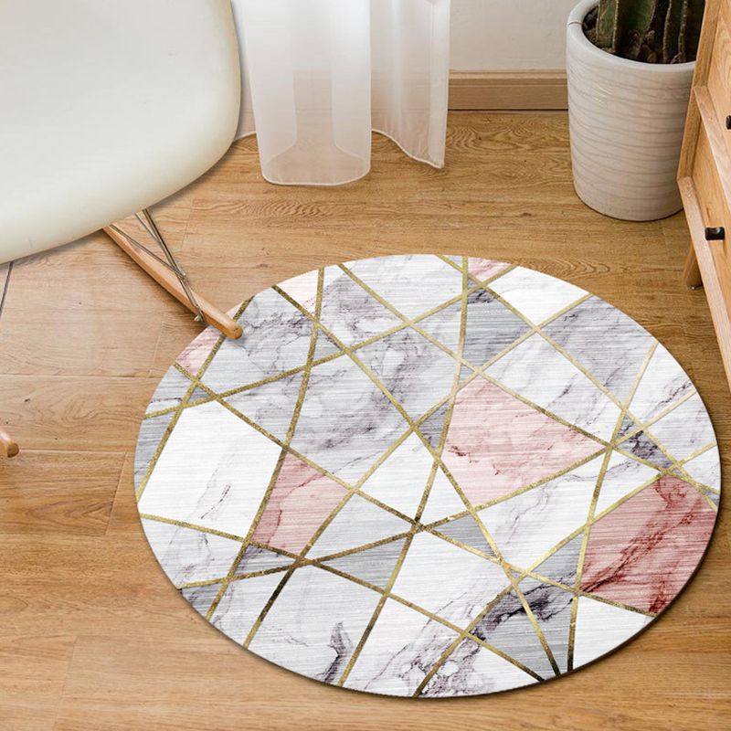 Modern Home Decor Rug Multi-Color Geometric Area Carpet Polypropylene Easy Care Machine Washable Rug