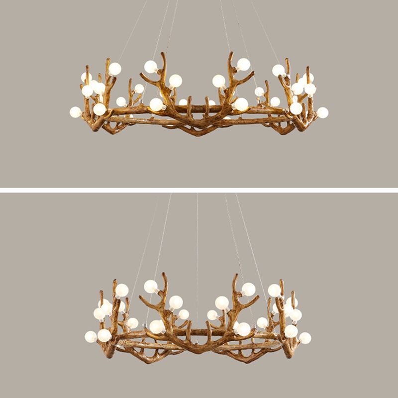 Deer Antler Wood Chandelier Light Fixture Rustic Dining Room Chandelier Pendant Light