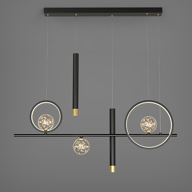 Minimalism Contemporary Nordic Style LED Hanging Island Pendant Light for Dining Room