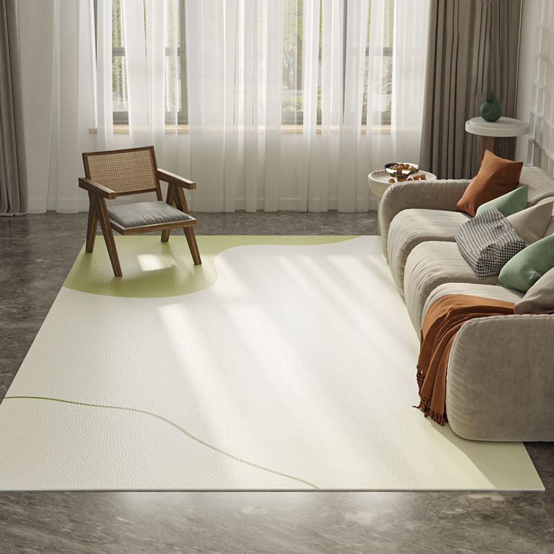 Modern Color Block Rug Polyester Green Rug Washable Rug for Home Decor