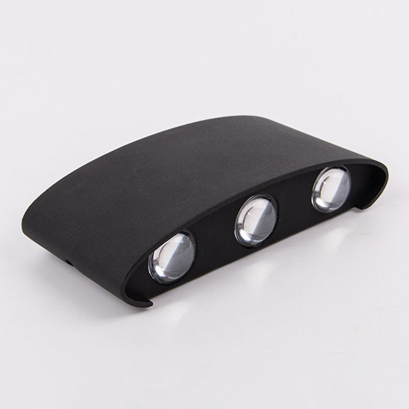 Black Outdoor LED Wall Lamp in Modern Concise Style Aluminium Rectangular Waterproof Wall Sconce