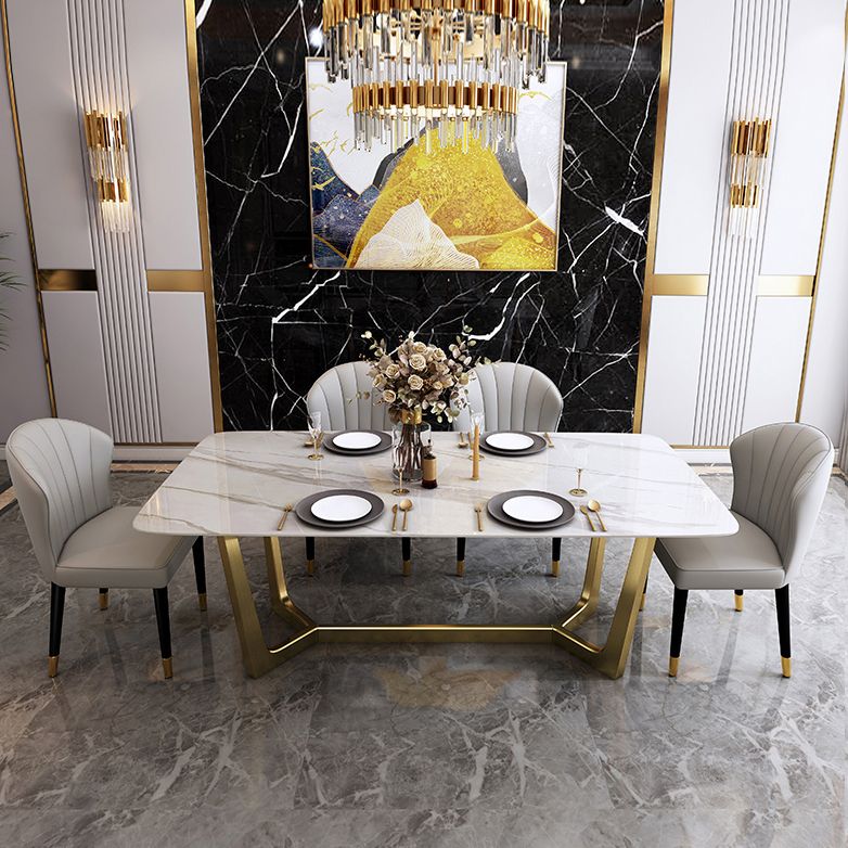 Glam Style 1/4/5/6/7 Pieces Dining Set Sintered Stone Dining Table Set for Dining Areas