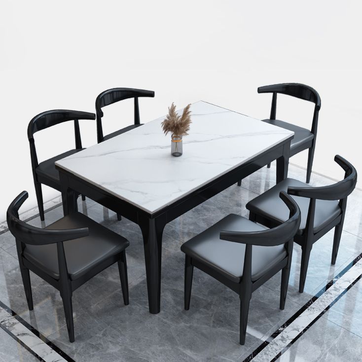 4-foot Stone Furniture Midcentury Style Rectangle Dining Table for Indoor