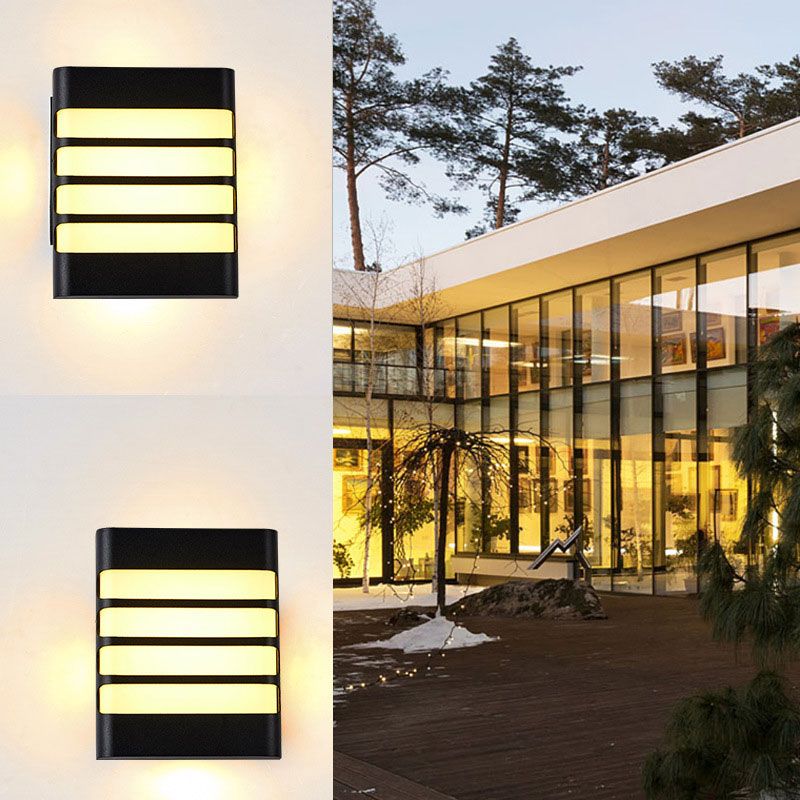 Geometrische Acryl Wandleuchte minimalistische schwarze LED -Wandhalterung für den Innenhof