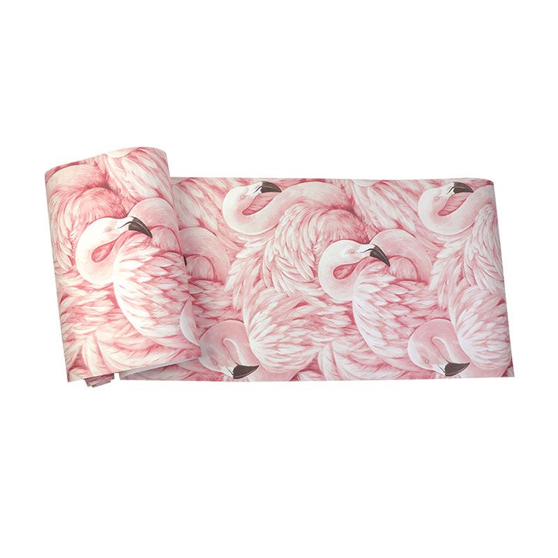 Tropical Flamingo Wallpaper Roll for Girls Bedroom, Soft Pink, 33-foot x 20.5-inch