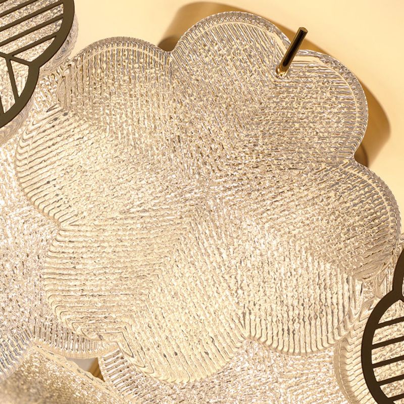 Modern Style Ceiling Mount Light Round with Glass Shade for Bedroom