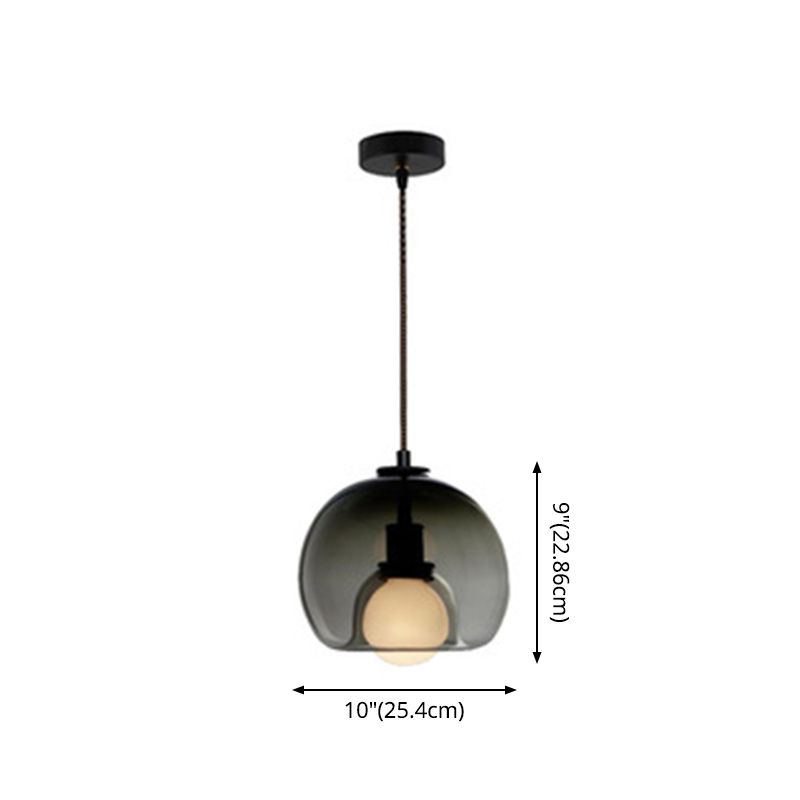 Globe Pendant Light Contemporary Minimalist 1 Light Glass Indoor Hanging Lamp