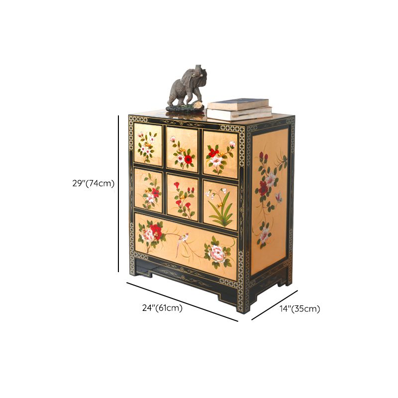 Contemporary Glam Double Dresser Birch Vertical Storage Chest Dresser for Bedroom