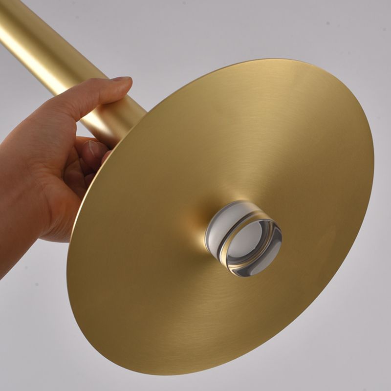 Gouden afwerking lineaire ophanging licht postmodern 1 lamp metalen hanger voor eetkamer